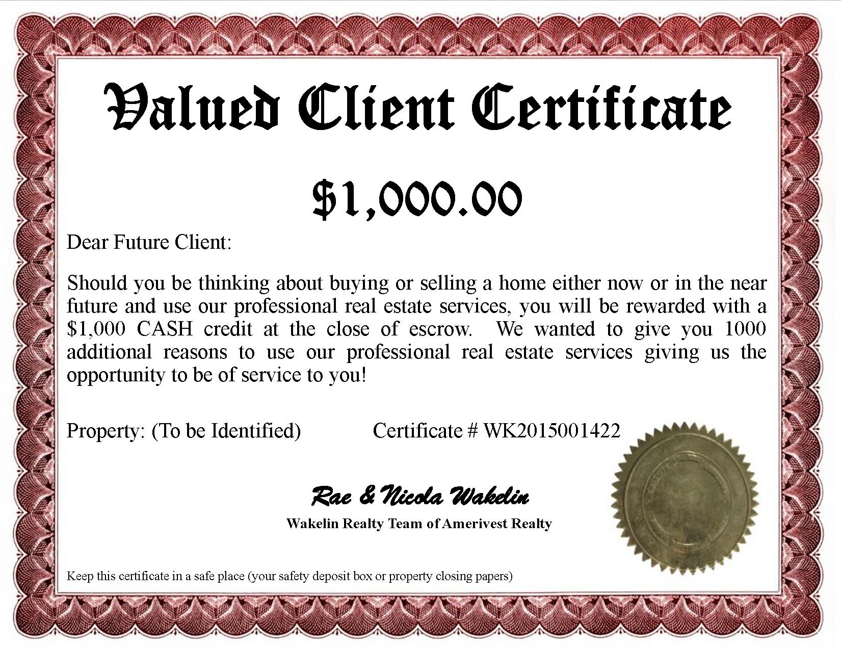 Realtor coupons for clients